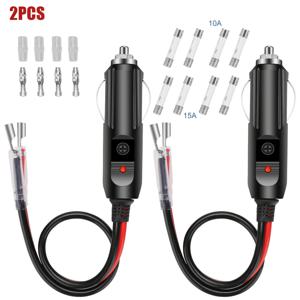 2Pcs 12V 남성 자동차 담배 라이터 소켓 플러그 오토바이 소켓 전원 충전기 어댑터 커넥터 퓨즈 변환기 플러그 뜨거운 판매