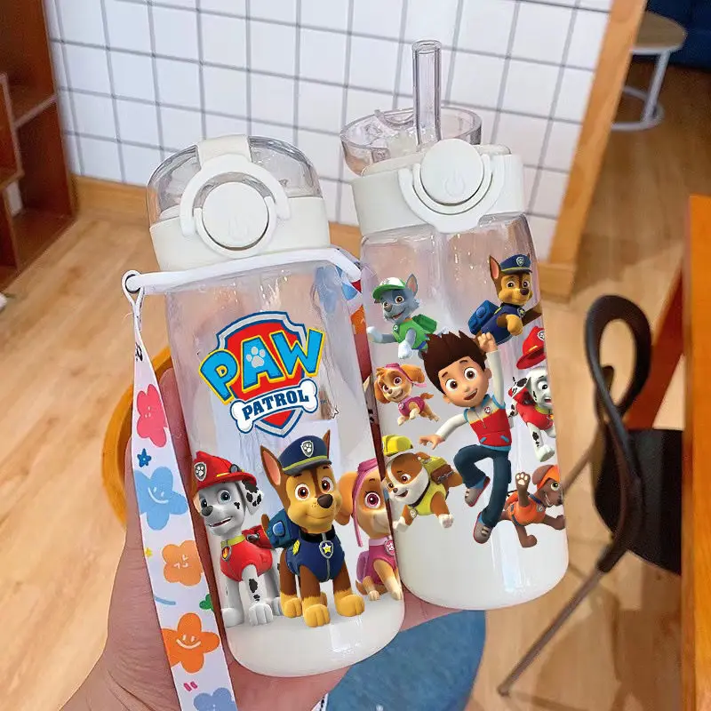 Paw Patrol 400ML 워터 컵 마샬 체이스 야외 휴대용 어린이 플라스틱 대형 음료 병 학생 스포츠 워터 컵 선물