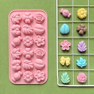 1pc 18 홀 잎, 꽃 모양의 DIY 비 스틱 실리콘 몰드 젤리, 초콜릿, 사탕