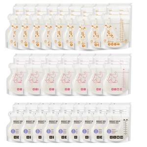 240/250ml 30개입 모유 저장팩 3가지 디자인 자립형 이유식 보관용기 누수 방지 모유 냉동팩