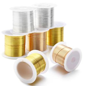 1롤 0.3-0.8mm 구리선 금색 은색 비딩 실 주얼리 제작 DIY 수제 팔찌 목걸이 재료
