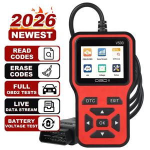 V500 OBD2 스캐너 자동차 진단 도구 (컬러 스크린 코드 리더 및 ECU 상태 검사 기능 포함)