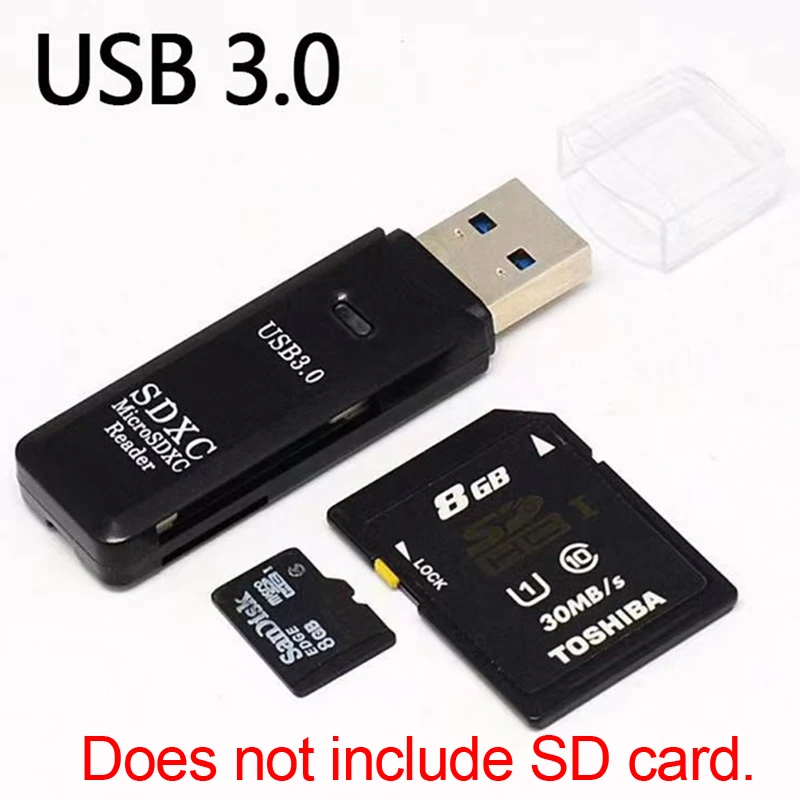 다기능 2-in-1 고속 USB 3.0/2.0 카드 리더기, TF+SD 지원, 컴퓨터, 태블릿 카메라, 노트북, 차량용