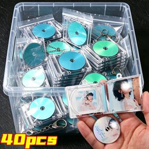 5-40pcs NFC DIY 빈 앨범 키체인 미니 CD 디스크 케이스 배낭 걸이용 키체인용 주변기기 기념 케이스 펜던트
