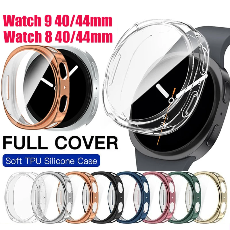 삼성 갤럭시 워치 9 40mm 44mm용 TPU 도금 케이스, 갤럭시 워치 8 44MM 40MM용 스크린 보호 케이스