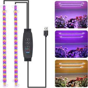 KEBINCPLED USB LED 식물 성장 조명 5V 1-4헤드 3색 조명 디밍 기능 실내 수경재배 꽃 묘목 식물 재배 조명
