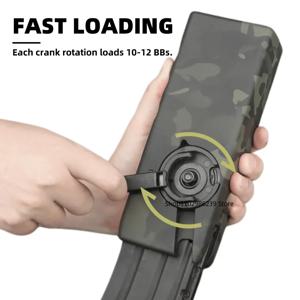 M4 6mm BBS 스피드 로더용 플라스틱 BB 보관함, 1000개 수납 가능, 핸드 크랭크 탄창 퀵 로더, 에어소프트 장비 액세서리