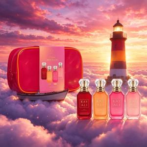 카얄리 4x10ml 향수 선물 세트, 남녀 공용, 오 드 퍼퓸, 지속력이 뛰어난 과일 향, 플로럴 향, 달콤한 향, 고급스러운 미니 향수 컬렉션