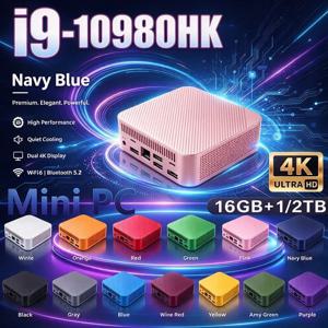 미니 PC, 인텔 i9-10980HK 프로세서, 8GB/16GB RAM, 1TB/2TB M.2 SSD, 윈도우 11, 게이밍, 휴대용 미니 데스크톱, Wi-Fi 6, 블루투스 5.2.