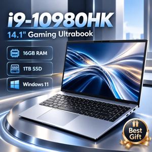 인텔 코어 i9-10980HK, 14.1인치, 16GB RAM, 1/2TB SSD, 휴대용, 윈도우, 오피스, 게이밍 노트북 PC, Wi-Fi, 블루투스, 신제품, 고속, 슬림, HD.