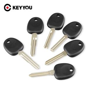KEYYOU 10PCS 트랜스 폰더 키 현대 악센트 소나타 NF Elantra IX35 Tucson Verna 자동차 키 쉘 빈 케이스 교체 로고 없음