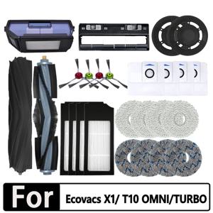Ecovacs Deebot T10 / X1 OMNI / TURBO 액세서리 로봇 진공 청소기 부품 걸레 먼지 봉투 Hepa 필터 메인 사이드 브러시 쓰레기통