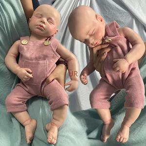 50cm 전체 고상 백금 실리콘 룰루 리본 인형, 수면형 도색 처리, 세척 가능, 부드럽고 중량감 있는 실사 인형, 크리스마스 선물용
