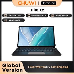 CHUWI Hi10 X2 2-in-1 태블릿, 10.1인치 디스플레이, Intel 6500Y/i3-10100Y 프로세서, LPDDR3 8GB RAM, 256GB SSD, Windows 11 탑재