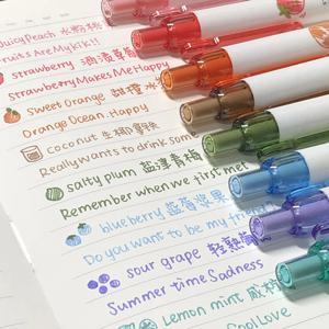 4Pcs 과일 향기 컬러 젤 펜 0.5mm 부드러운 쓰기 중립 펜 아트 드로잉 펜 일기 스크랩북 DIY 그림 빠른 건조