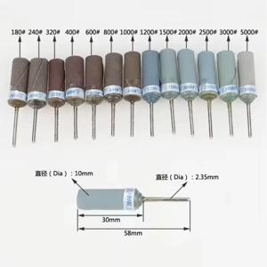 2.35mm 생크 사포 막대 그라인딩 헤드 거친 및 미세 연마 휠, 보석 제작용 핸들이있는 사포 그라인딩 헤드