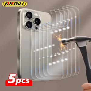 NNBILI 5PCS 뒷면 화면 강화 유리 iPhone 16 15 12 14 13 11 Pro Max 16e 12 13 미니 폰 후면 화면 보호 필름