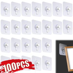 10-100PCS 드릴링 접착제 벽 후크 없음 그림 프레임 홀더 포스터 사진 시계 후크 방수 욕실 옷걸이 나사 후크