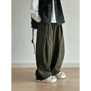 카고 바지 캐주얼 스포츠 체육관 Hermers 남자 남성 의류 Tracksuit 스트라이프 바지 남성 브랜드 복사 옷 Pleated Sweatpants Y2k