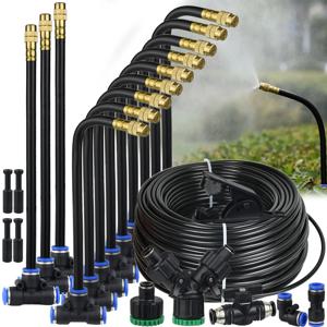 KESLA 5-30M 파티오 가든 5/8mm PE 호스 미스트 냉각 시스템 식물 안개 급수 관개 구부릴 수있는 범용 분무기 키트