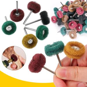5/50Pcs 미니 브러쉬 나일론 섬유 연삭 샌딩 헤드 드릴 연마 연마 휠 로타리 도구 녹 제거제 액세서리 세트