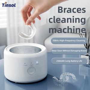 TINSOL 50000HZ 초음파 치아 교정기 세척기, UV 라이트 3가지 모드, 틀니, 투명 교정기, 보석 및 보석류 세척에 적합