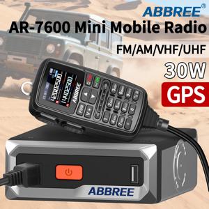 ABBREE AR-7600 GPS 모바일 라디오 30W AM VHF UHF 주파수 복사 NOAA 장거리 송수신기 차량용 무전기 스피커 마이크 포함