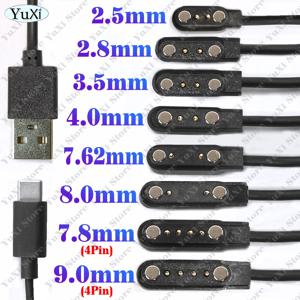 스마트워치용 마그네틱 USB 타입-C 도크 충전 케이블 어댑터 2핀 4핀 성인 및 어린이용 스마트워치 전원 충전 와이어 코드