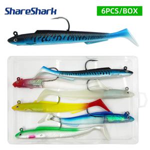 쉐어샤크 6개입/박스 15cm30g 잉어 낚시용 납 지그 헤드 장어 루어 소프트 낚시 루어 스윔베이트 인조 미끼 바다용