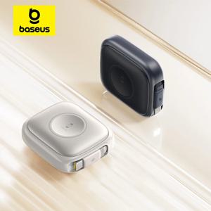 베이스스(Baseus) 100W 고속 충전 케이블: PD 및 QC 기능 내장, 자동 감김식, 무선 충전 지원, USB-C 타입, 아이폰 및 맥북용 데이터 케이블.