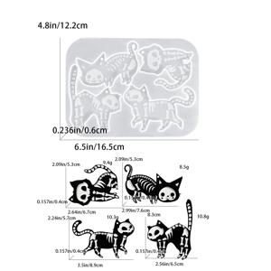 DIY 에폭시 수지 몰드 할로윈 해골 고양이 실리콘 몰드 열쇠고리 펜던트 몰드