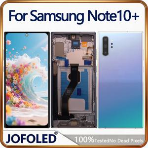 삼성 노트 10+ 4G 5G용 AMOLED 디스플레이 터치 스크린 N975F N976F LCD 수리 키트 교체용 S펜 지문인식 지원