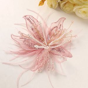 깃털 진주 3D 오간자 꽃 패치 트위스트 와이어 크리스탈 꽃 DIY 바느질 데칼 수제 레이스 자수 패치