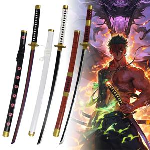 40인치 로로노아 조로 카타나 나무 손잡이 검 애니메이션 코스프레 소품 닌자 칼 실제 크기 일본 카타나 사무라이 검 장난감 선물