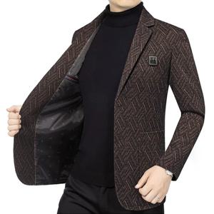 남성용 세련된 비즈니스 연회 댄스 가수 스트라이프 슬림핏 캐주얼 트렌디 웨딩 연회 드레스 공연 블레이저