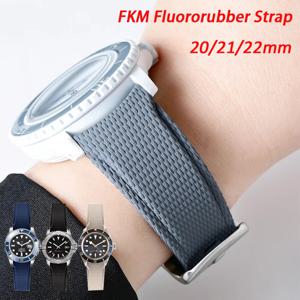 FKM 고무 시계줄, 18/19/20/21/22/23/24mm, 곡선형 끝단, 간편 탈착식, 방수 기능, 오메가 스와치 문스와치용 플루오로고무 스트랩