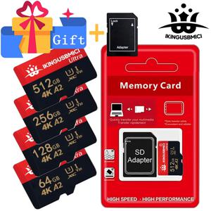 컴팩트 마이크로 TF/SD 카드 TF 카드 메모리 카드 SD 카드 32GB 64GB 128GB 태블릿 카메라용 고내구성 충격 방지 C10