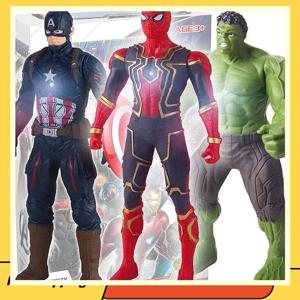 마블 액션 피규어 17cm 발광 스파이더맨 캡틴 아메리카 아이언맨 헐크 애니메이션 수집용 모델 홈 데코레이션 선물