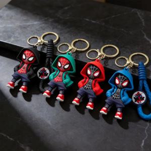 마블 스파이더맨 실리콘 키링, 만화 캐릭터 미니 피규어 키체인, 애니메이션 굿즈 가방 액세서리, 생일 및 명절 선물