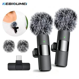 KEBIDUMEI 2.4G 무선 라발리어 마이크 아이폰 안드로이드 라이브 방송 게임용 휴대용 오디오 비디오 녹화,2.4G Wireless Lavalier Microphone