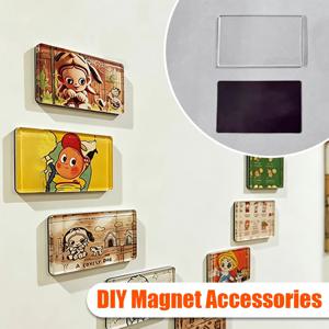수제 맞춤형 사진 냉장고 자석 세트 5x3cm DIY 아크릴 스티커 키트 (냉장고 장식 및 기념품 선물용)