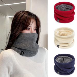 따뜻한 니트 스카프 두꺼운 방풍 겨울 넥 게이터 캡 방한 야외 스포츠 스키 러닝 남녀 공용 튜브 스카프 모자