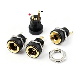 5pcs DC-022B 금도금 DC 전원 공급 장치 잭 소켓 암 커넥터 5.5x2.1mm 5.5*2.5 3.5X1.3MM 플러그 어댑터 패널 마운트
