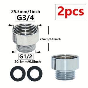 20mm 25mm 수도꼭지 어댑터, G1/2'에서 G3/4'로 연장 가능한 수도꼭지 어댑터(씰링 링 포함), 호스 어댑터 나사형 변환 조인트