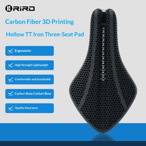RIRO 카본 파이버 3D 프린팅 자전거 안장, 속이 빈 TT 트라이애슬론 자전거 시트, 초경량 카본 레일, 인체공학적 통기성 로드 파츠