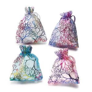 20 개/몫 다채로운 지점 Drawstring 조직 가방 DIY 쥬얼리 포장 가방 만들기 캔디 웨딩 파티 가방 선물 파우치