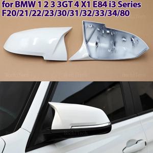 블랙 미러 커버 오버레이, BMW 1 2 3 3GT 4 X1 E84 M2 i3 시리즈 F20 F21 F22 F23 F30 F31 F32 F33 F34 F80, 2x 화이트 미러 커버