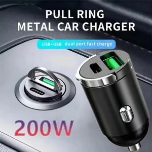 미니 히든 USB 고속 충전기 차량용 충전기 차량 시거잭 QC3.0 QC PD 3.1A PD 타입 C 아이폰 및 샤오미 폰용 범용 충전기
