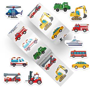 500PCS 귀여운 트럭 건설 차량 스티커 롤 보상 격려 스티커 라벨용 감사 스티커 장난감 방수 스티커