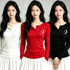 가을 새로운 스타일 편안한 긴 소매 스타 문 디자인 스트리트 댄스 트렌디 탑 소녀 댄스웨어 티셔츠 다목적 피트니스 기어